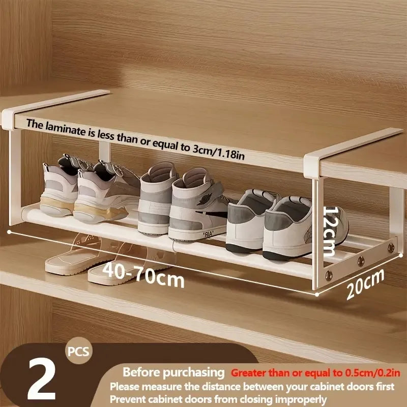 Adjustable And Expandable Shoe Rack - Stackable Iron Organizer