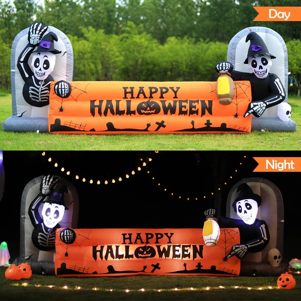 12FT Halloween Inflatables Decoration Giant Ghost - 3-Color LED