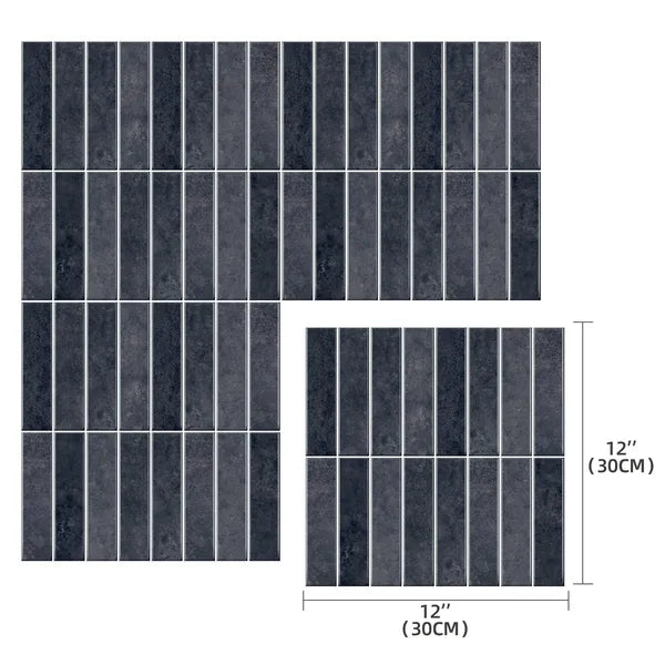 Slate Gray Self-Adhesive Tiles - 12x12 Industrial 3D Wall Tiles