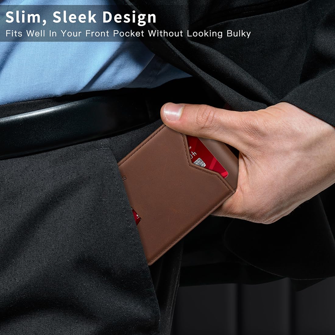 Slim RFID Leather Wallet | Men's Minimalist Bifold
