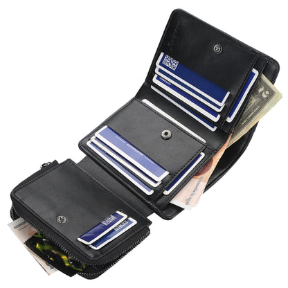 Trifold Leather Wallet | Men's Large Capacity RFID Purse