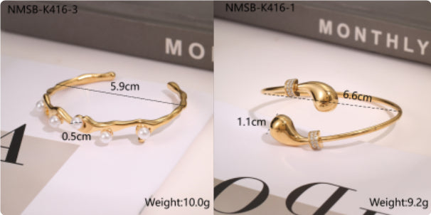Stainless Steel Open Bracelet | European Fashion Design Bangle