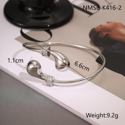 Stainless Steel Open Bracelet | European Fashion Design Bangle