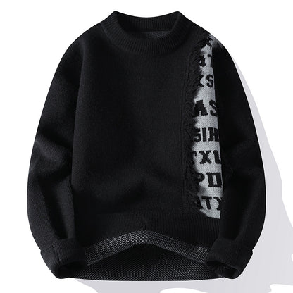 Men's Long Sleeve Knitted Pullover - Fashionable Casual Style