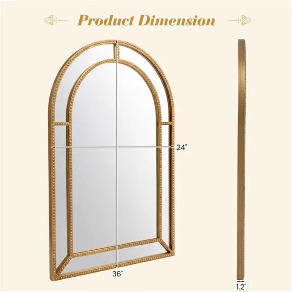 Decorative Wall Mirror With Sturdy Metal Frame - 36x24 Inch