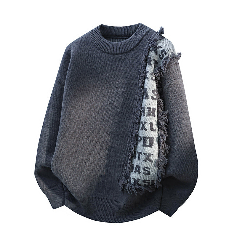 Men's Long Sleeve Knitted Pullover - Fashionable Casual Style