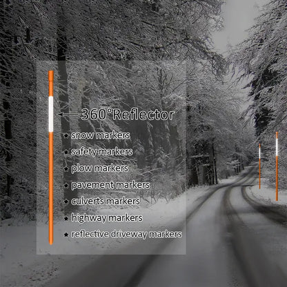 Hollow Snow Pole With High Visibility 50PC Reflective Driveway Markers