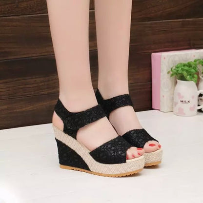 Flat Bottom High Heel Sandals - Comfortable Platform Shoes