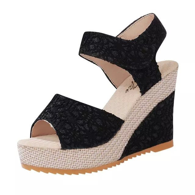 Flat Bottom High Heel Sandals - Comfortable Platform Shoes