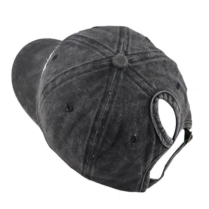 Boy Mom Ponytail Hat - Adjustable Embroidered Cotton Cap