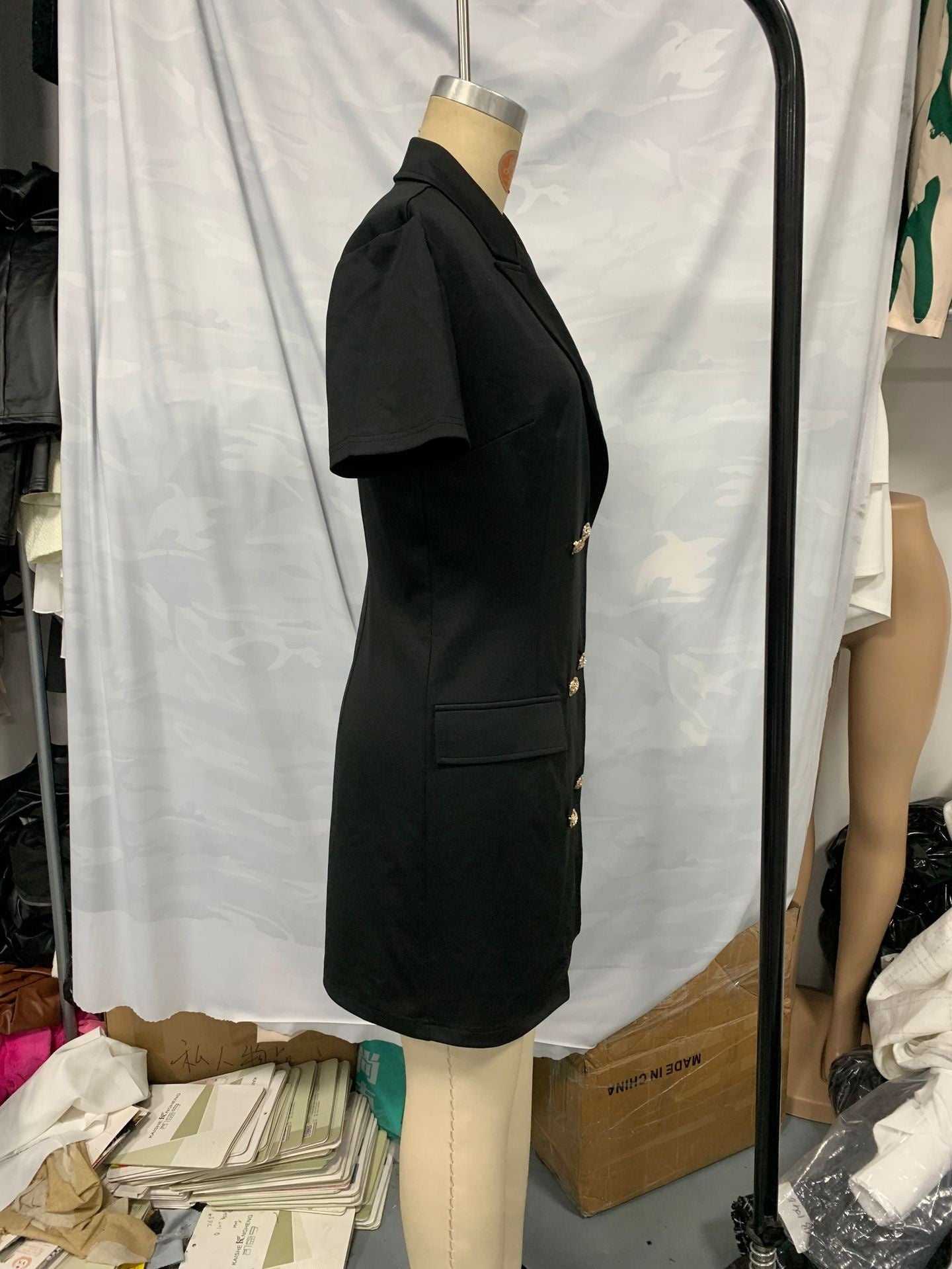 Short-sleeve Blazer-style Casual Dress