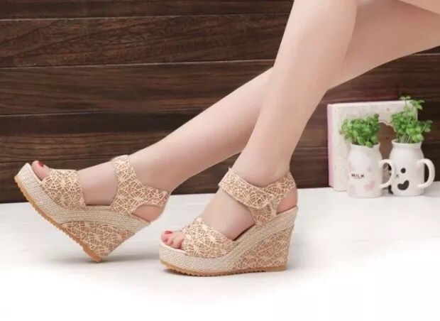 Flat Bottom High Heel Sandals - Comfortable Platform Shoes