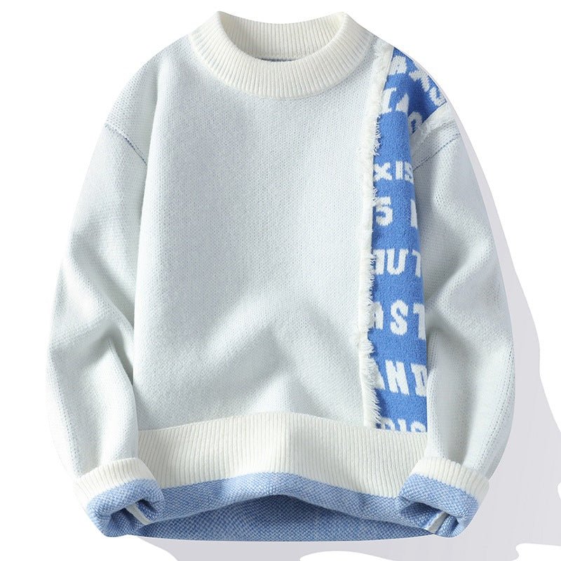 Men's Long Sleeve Knitted Pullover - Fashionable Casual Style
