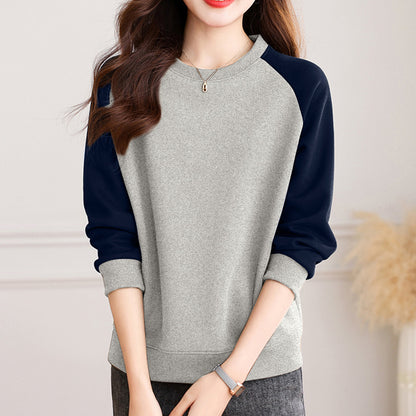 Crew-neck Raglan Sleeve Sweatshirt - Niche Women's Style