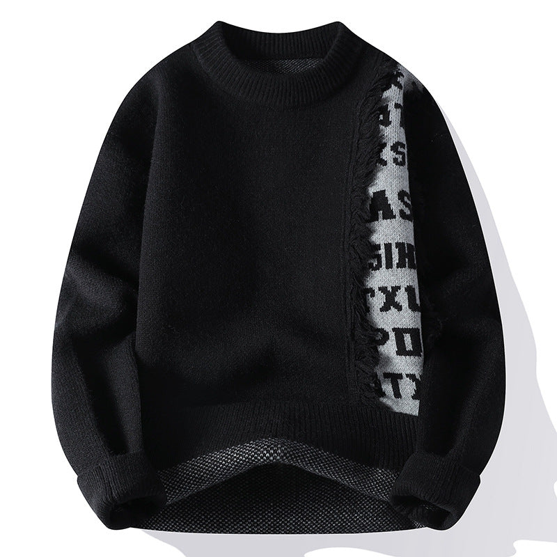 Men's Long Sleeve Knitted Pullover - Fashionable Casual Style