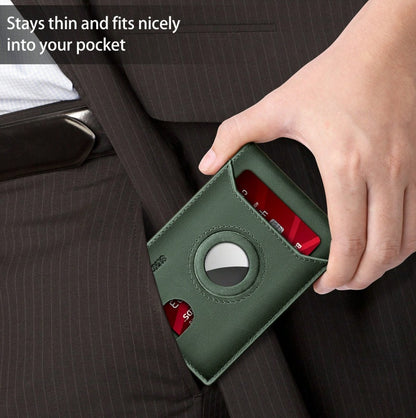 Airtag Leather Wallet - Men's Slim RFID Bifold Holder