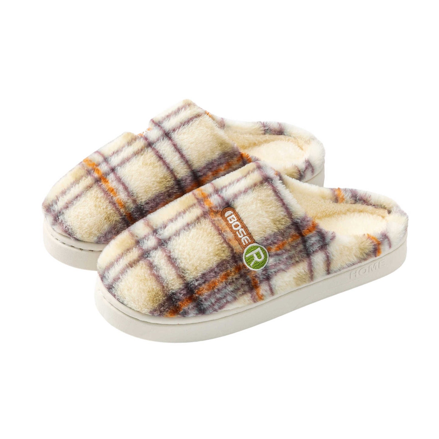 Plaid Cotton Home Shoes - Women's Plush Warm Non-slip Slippers