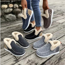 Plush Fleece Lined Boots - Warm Winter Thick Flat Shoes
