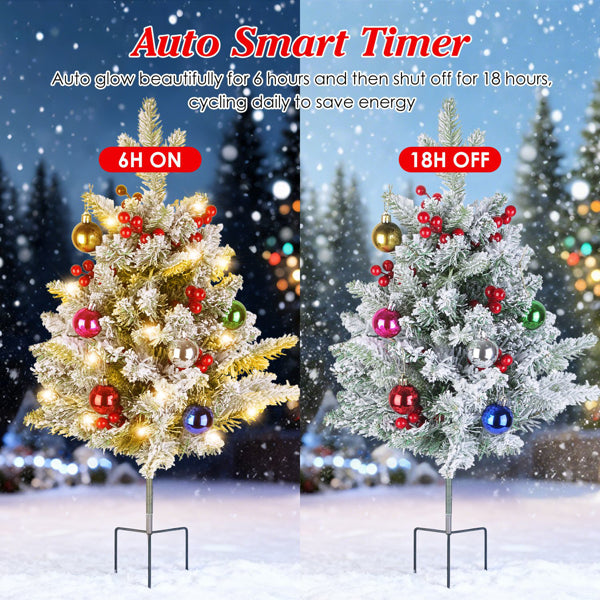 Battery Operated Mini Tree With Red Berries For Holiday Decor