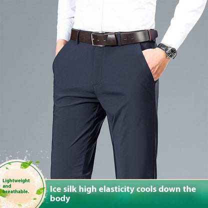 Men's Ice Silk Casual Pants - High Elastic Jinammonia Comfort