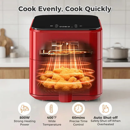 3.17 QT Digital Air Fryer - Small Air Fryer with PP Touch Panel
