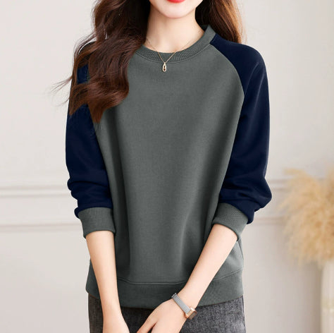 Crew-neck Raglan Sleeve Sweatshirt - Niche Women's Style