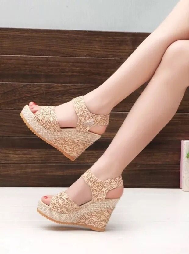 Flat Bottom High Heel Sandals - Comfortable Platform Shoes