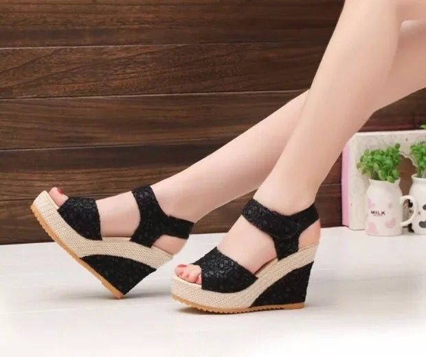Flat Bottom High Heel Sandals - Comfortable Platform Shoes