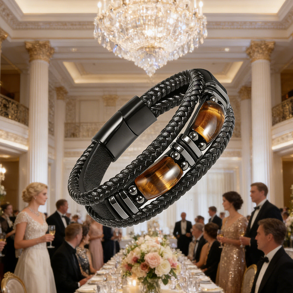 Tiger Eye Bracelet | Handmade Leather Braided Healing Bracelet