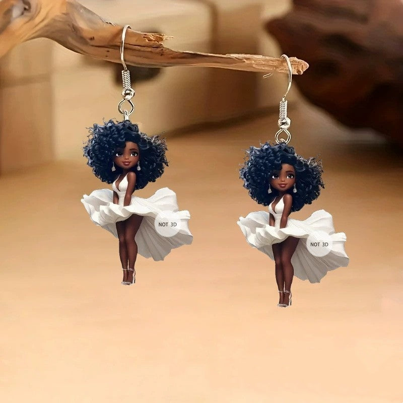 Black Dangle Earrings | Black Beauty Hanging Earrings
