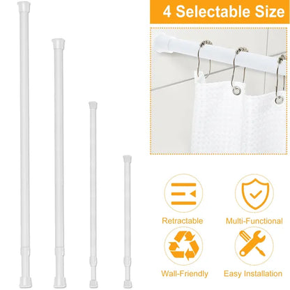 Tension Curtain Rod Spring Load - Adjustable Heavy-Duty Steel Pole