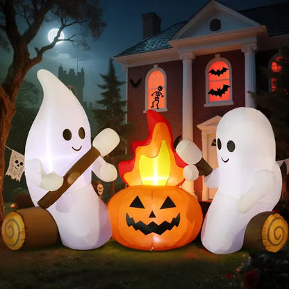 12FT Halloween Inflatables Decoration Giant Ghost - 3-Color LED