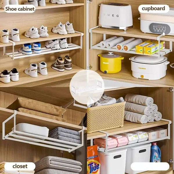 Adjustable And Expandable Shoe Rack - Stackable Iron Organizer