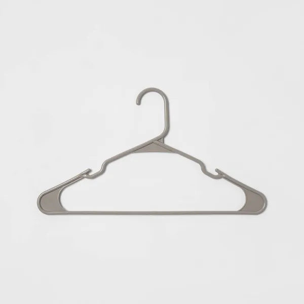 18pk Plastic Hangers Gray - Durable Clothes Storage for Closets