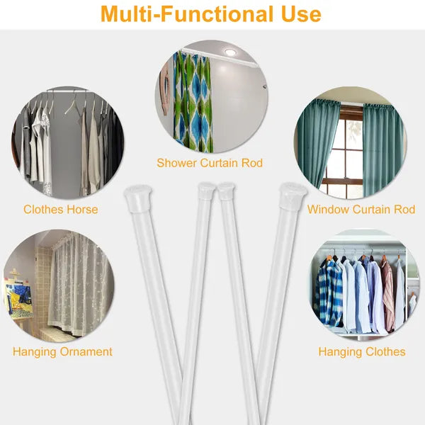 Tension Curtain Rod Spring Load - Adjustable Heavy-Duty Steel Pole