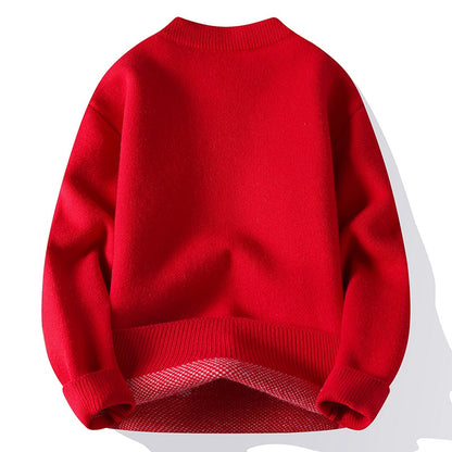 Men's Long Sleeve Knitted Pullover - Fashionable Casual Style
