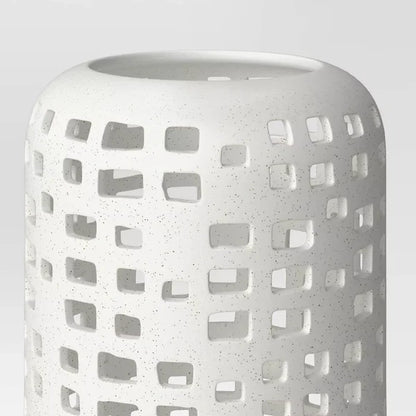 Pillar Ceramic Lantern Candle Holder White
