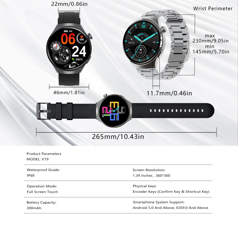 Men's Business Smart Watch – SENBONO V19 Fitness