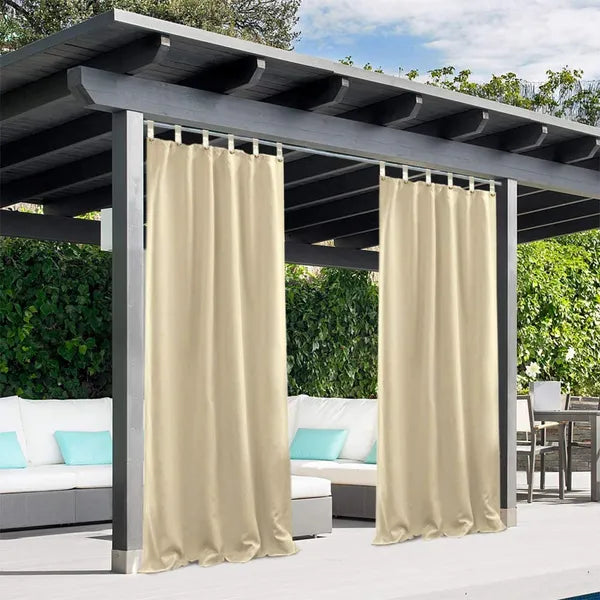 Luxurious Woolen Outdoor Curtain With Hanging Straps