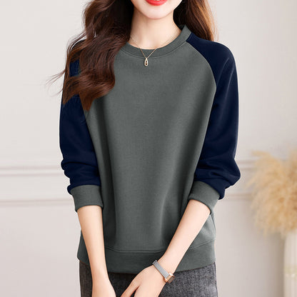 Crew-neck Raglan Sleeve Sweatshirt - Niche Women's Style