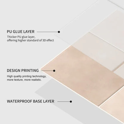 Self-Adhesive Subway Splash Wall Tiles - 10x10 Inch 10pcs Set