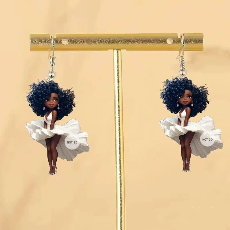Black Dangle Earrings | Black Beauty Hanging Earrings