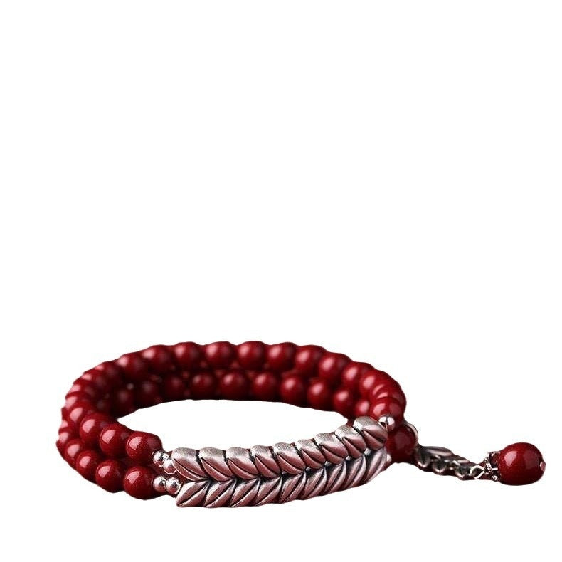 Cinnabar Bracelet | Purple Gold Sand Wheat Section Bracelet
