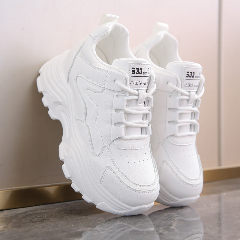 Breathable Thick Bottom Sneakers - All-Matching Casual Small Shoes