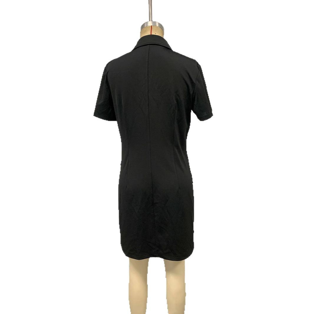 Short-sleeve Blazer-style Casual Dress
