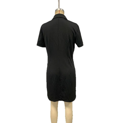 Short-sleeve Blazer-style Casual Dress