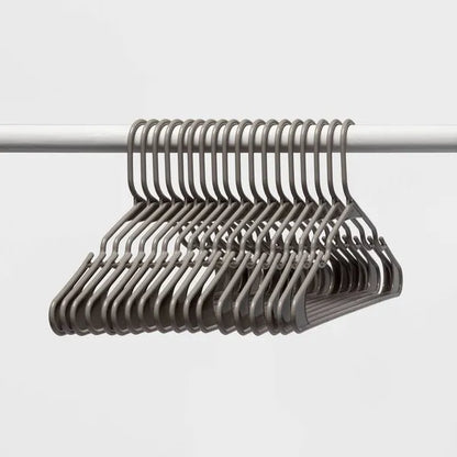 18pk Plastic Hangers Gray - Durable Clothes Storage for Closets