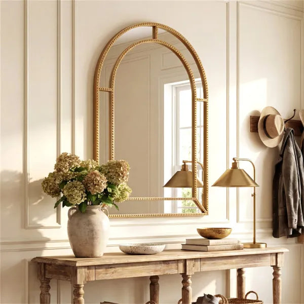 Decorative Wall Mirror With Sturdy Metal Frame - 36x24 Inch