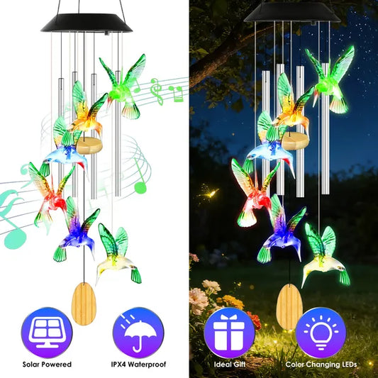 Solar Hummingbird Wind Chime