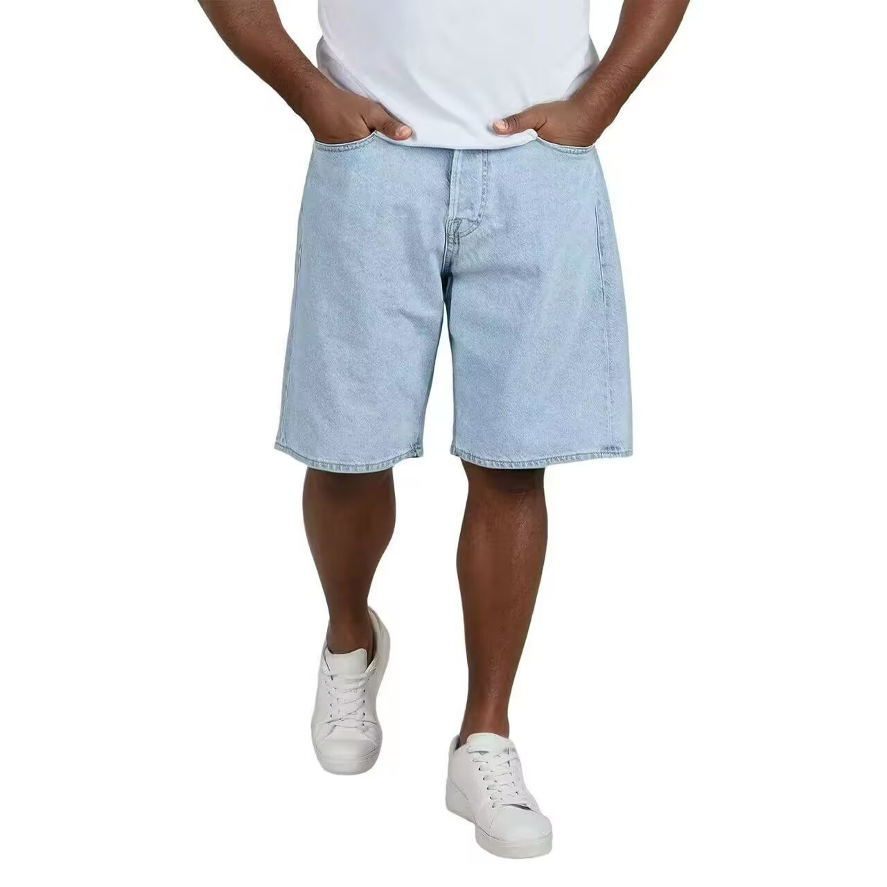 Loose-fitting Five-quarter-length Denim Shorts - Teen Fashion